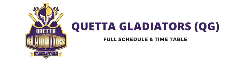 quetta gladiators schedule