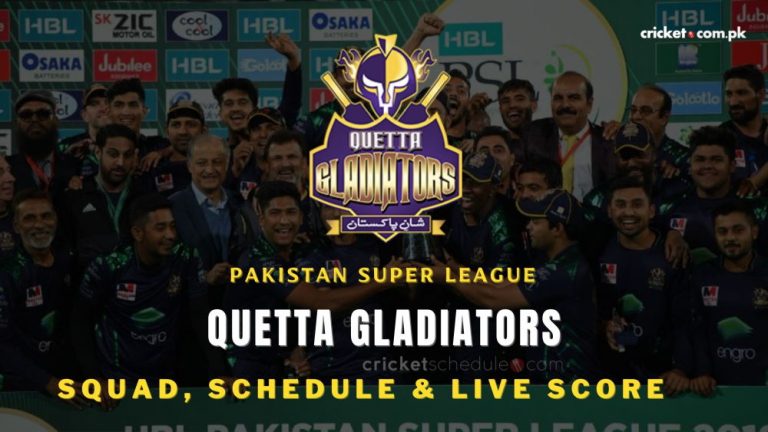 Quetta Gladiators Team 2022: Latest QG Squad, Team Players, Quetta Gladiators Schedule and Stats